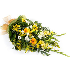 Yellow &amp; White Funeral Sheaf